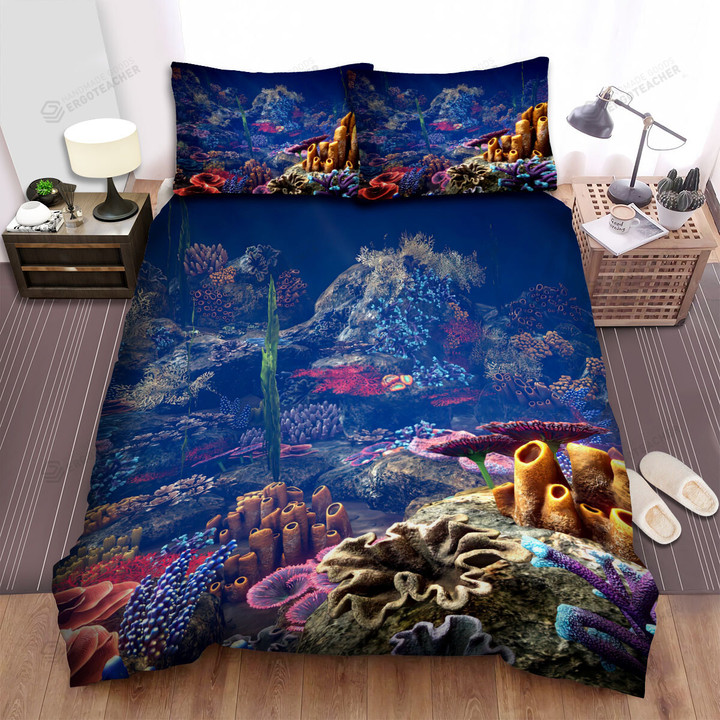 Coral Reef Environment Digital Art Bed Sheets Spread Duvet Cover Bedding Sets