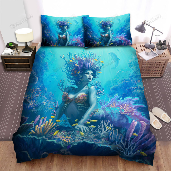 The Coral Mermaid Digital Artwork Bed Sheets Spread Duvet Cover Bedding Sets