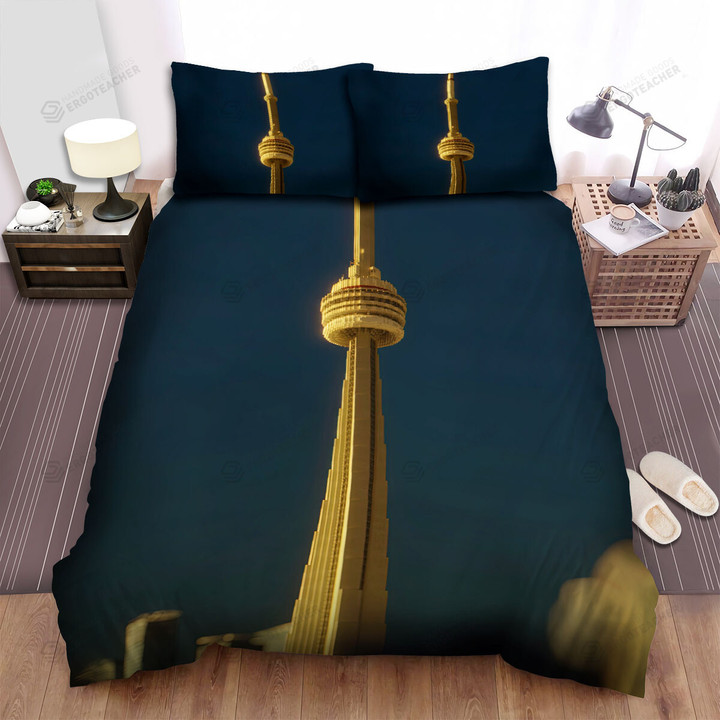 Cn Tower Sunset Illustration Bed Sheets Spread  Duvet Cover Bedding Sets