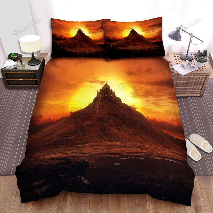 Taj Mahal Isolated Mountain Sunset Bed Sheets Spread  Duvet Cover Bedding Sets