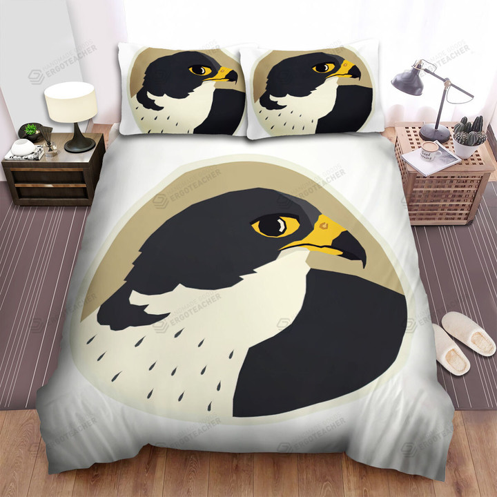 The Peregrine Falcon In The Frame Art Bed Sheets Spread Duvet Cover Bedding Sets