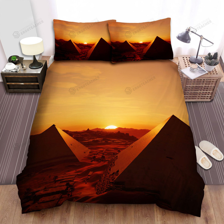 Great Pyramid Of Giza Sunrise Bed Sheets Spread  Duvet Cover Bedding Sets