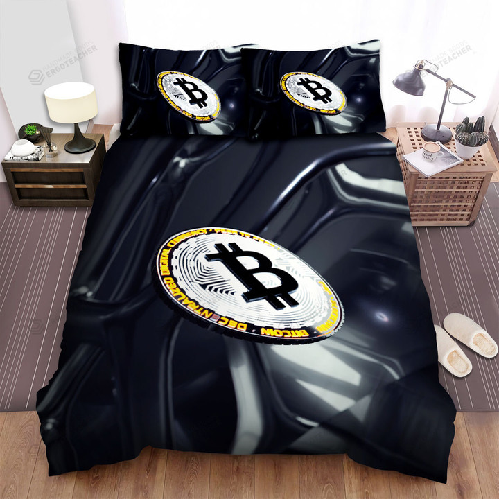 3d Bitcoin Token Floating Digital Art Bed Sheets Spread Duvet Cover Bedding Sets