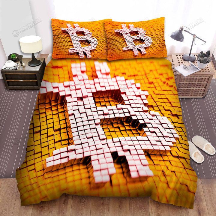 Bitcoin 3d Logo Artwork Bed Sheets Spread Duvet Cover Bedding Sets