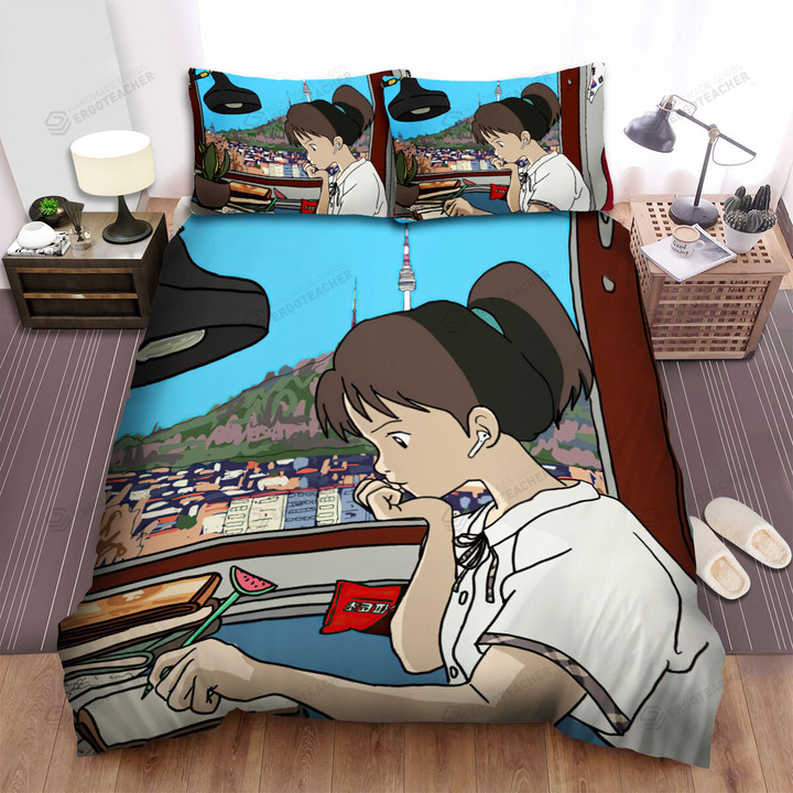 Korean Lofi Girl Version Bed Sheets Spread Duvet Cover Bedding Sets