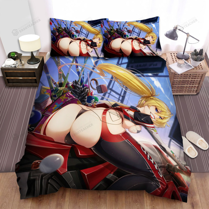 Sexy Anime Biker Girl From The Back Artwork Bed Sheets Spread Duvet Cover Bedding Sets