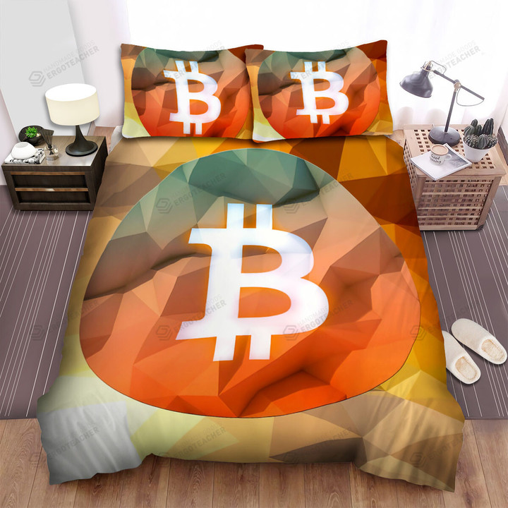 Polygon Bitcoin Logo Illustration Bed Sheets Spread Duvet Cover Bedding Sets