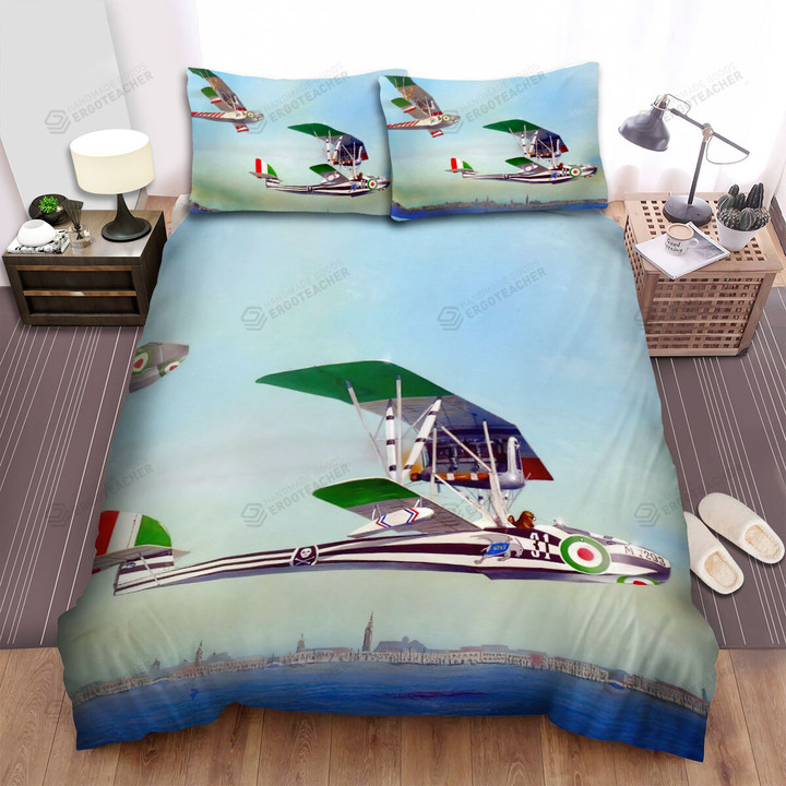 Ww1 Italian Aircraft - Macci Plane Art Bed Sheets Spread Duvet Cover Bedding Sets