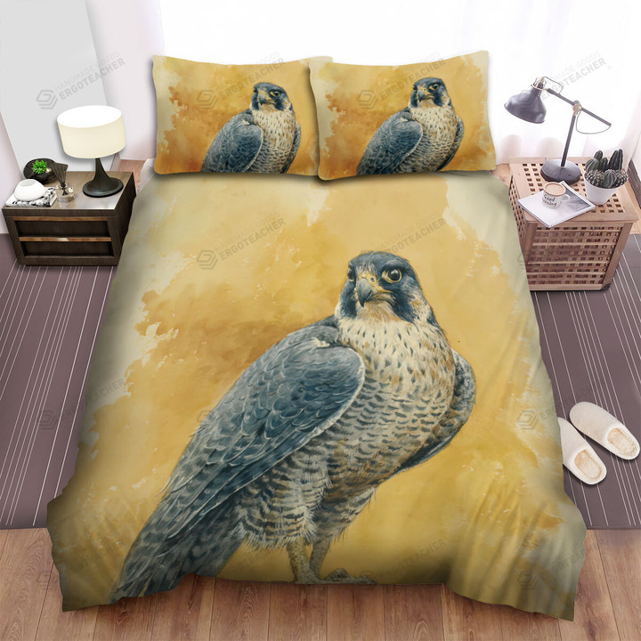 The Hunting Bird - Falcon Standing On The Column Paint Bed Sheets Spread Duvet Cover Bedding Sets
