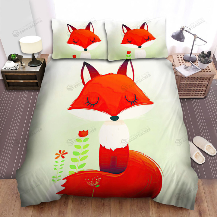 The Wild Animal - The Fox In Cartoon Style Bed Sheets Spread Duvet Cover Bedding Sets