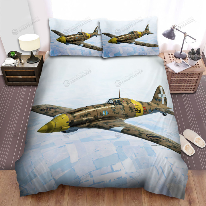 Italian Aircraft In Ww2 - Ww2 Macchi Italian Folgore 202 Among Clouds Bed Sheets Spread Duvet Cover Bedding Sets