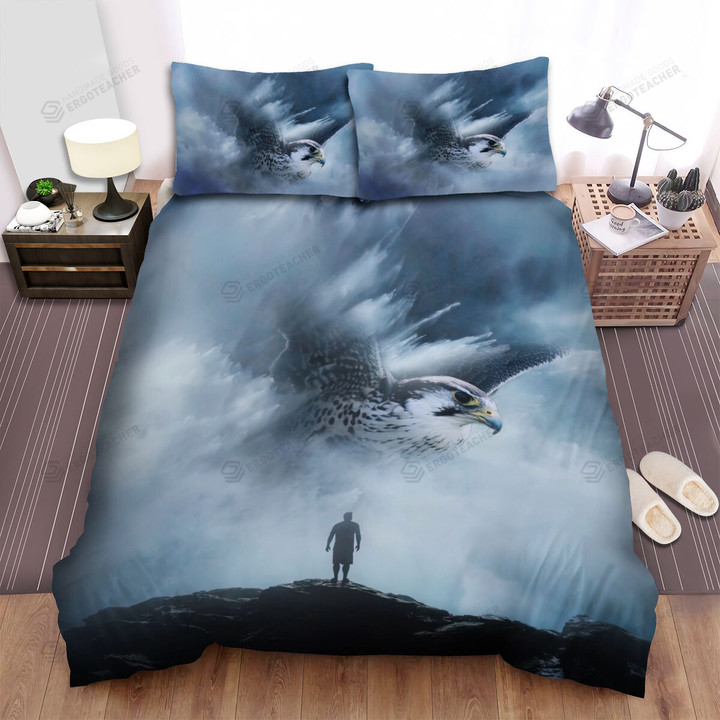 The Hunting Bird - The Falcon In The Mist Bed Sheets Spread Duvet Cover Bedding Sets