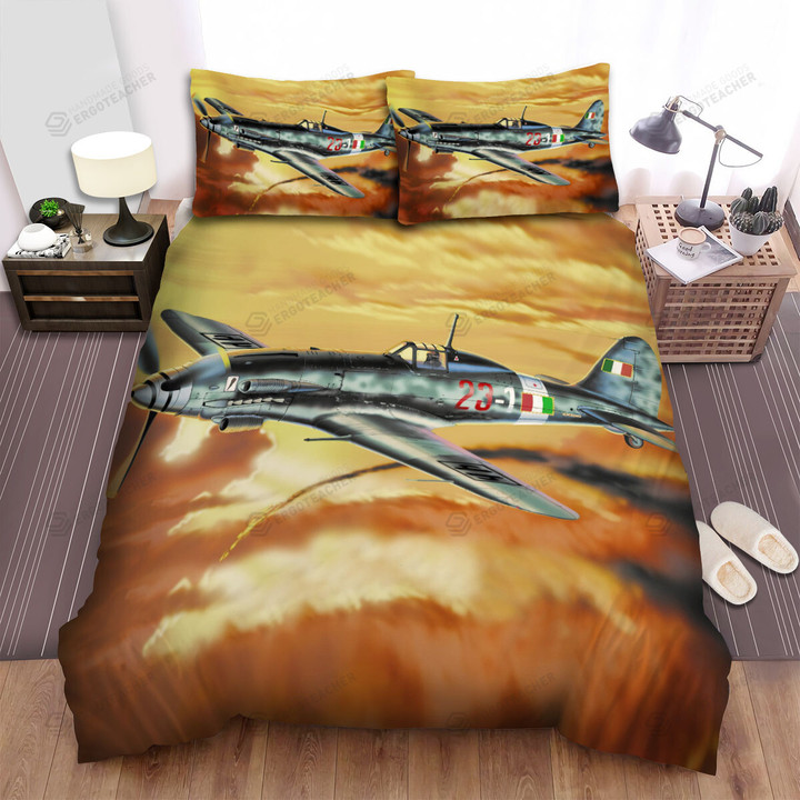 Italian Aircraft In Ww2 - Macchi C.205 Veltro Bed Sheets Spread Duvet Cover Bedding Sets