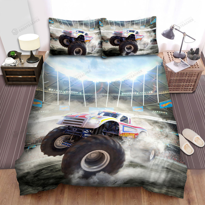 Monster Truck Drifting In The Stadium Bed Sheets Spread Duvet Cover Bedding Sets
