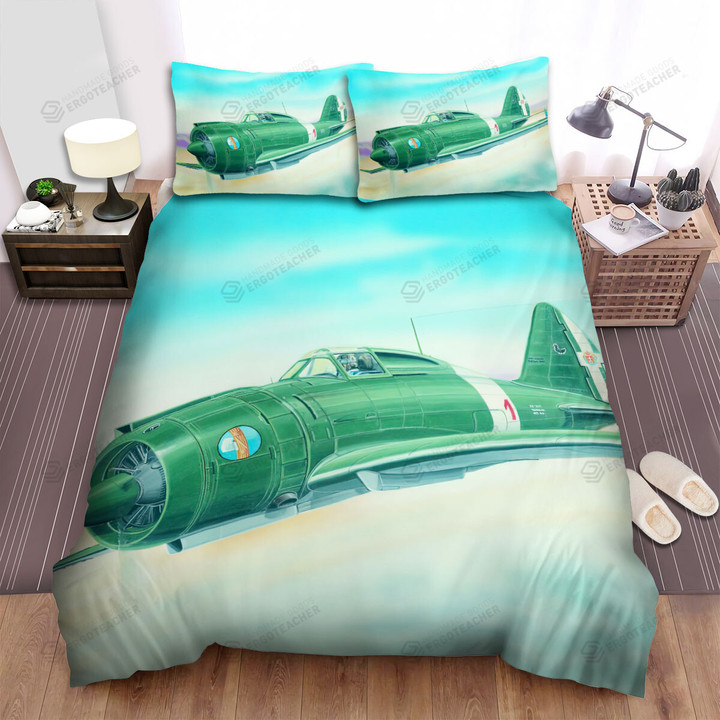 Ww2 The Italian Aircraft -  Green Reggiane Re 2000 Model Bed Sheets Spread Duvet Cover Bedding Sets