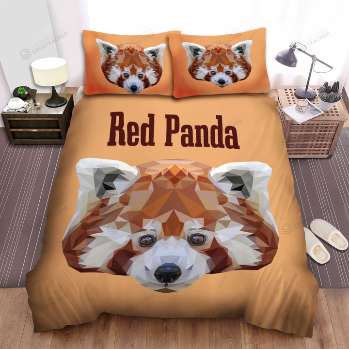 The Wild Anima; - The Red Panda In Poly Art Bed Sheets Spread Duvet Cover Bedding Sets