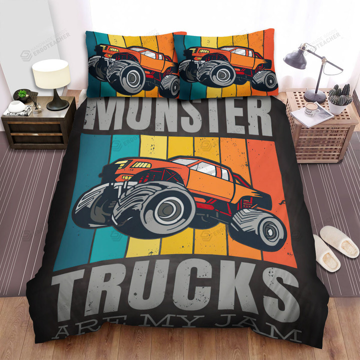 Monster Trucks Are My Jam Bed Sheets Spread Duvet Cover Bedding Sets