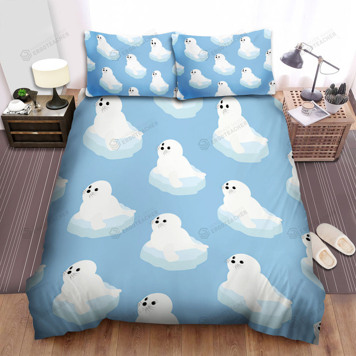 The White Seal Seamless Pattern Bed Sheets Spread Duvet Cover Bedding Sets