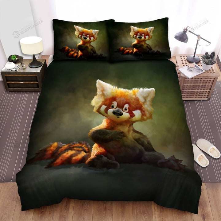 The Wild Anima; - The Red Panda Sitting Art Bed Sheets Spread Duvet Cover Bedding Sets