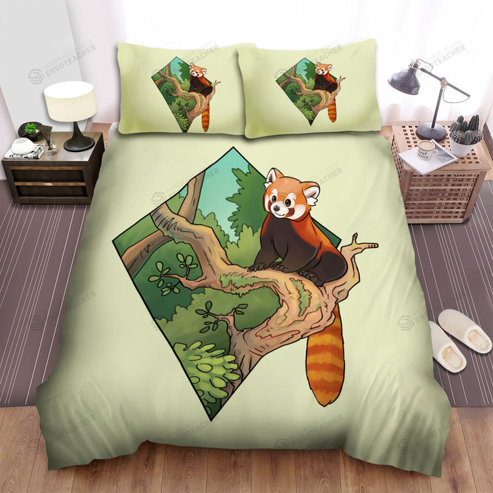 The Wild Anima; - The Cute Red Panda On A Tree Art Bed Sheets Spread Duvet Cover Bedding Sets