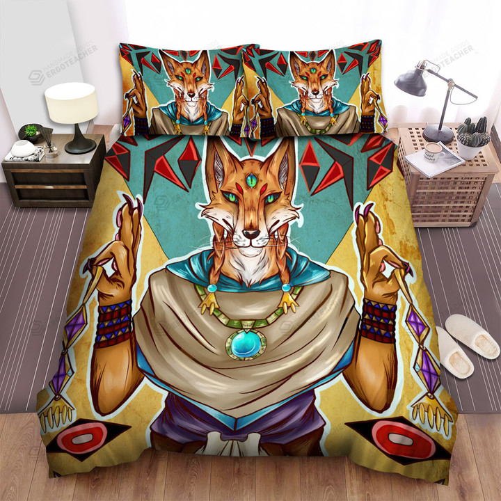 The Fox God Portrait Art Bed Sheets Spread Duvet Cover Bedding Sets