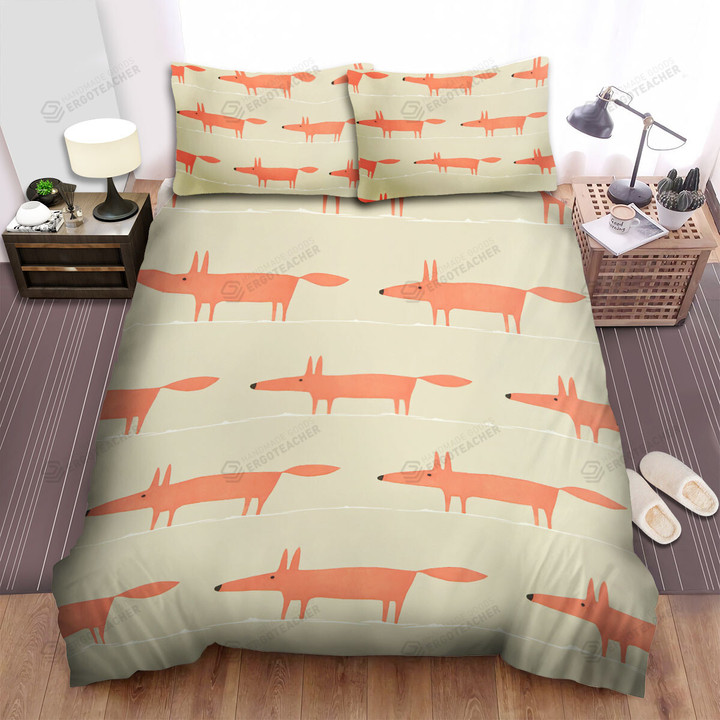 The Cute Animal - The Fox Following The Tail Bed Sheets Spread Duvet Cover Bedding Sets