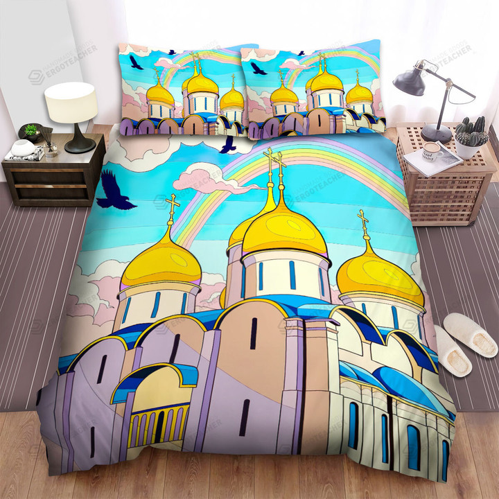 Moscow Kremlin Colorful Illustration Bed Sheets Spread  Duvet Cover Bedding Sets