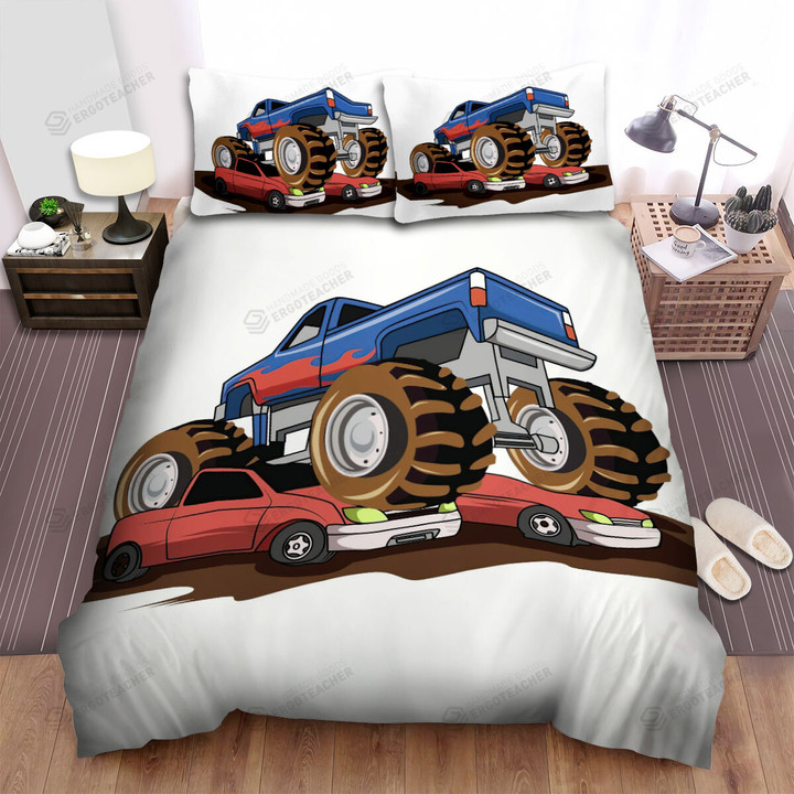 Monster Truck Off Road Illustration Bed Sheets Spread Duvet Cover Bedding Sets