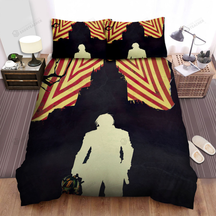 Moscow Kremlin Man Silhouette Star Background Bed Sheets Spread  Duvet Cover Bedding Sets