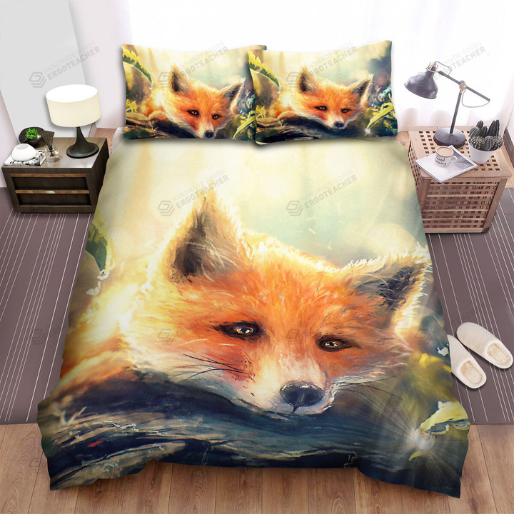The Wildlife - The Fox Watching The Water Dropping Bed Sheets Spread Duvet Cover Bedding Sets