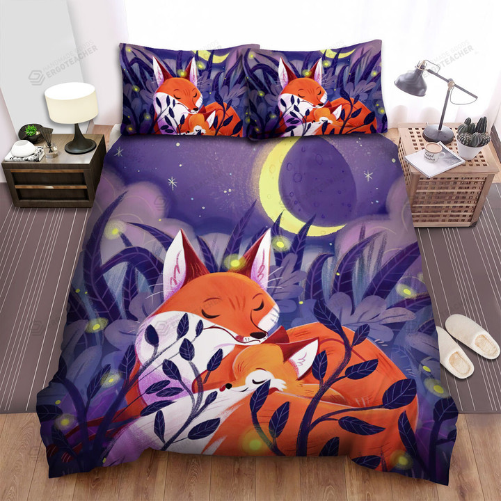 The Wildlife - The Foxes Beside The Fireflies Bed Sheets Spread Duvet Cover Bedding Sets