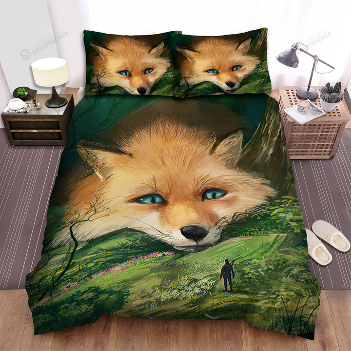 The Wildlife - Meeting The Giant Fox Bed Sheets Spread Duvet Cover Bedding Sets