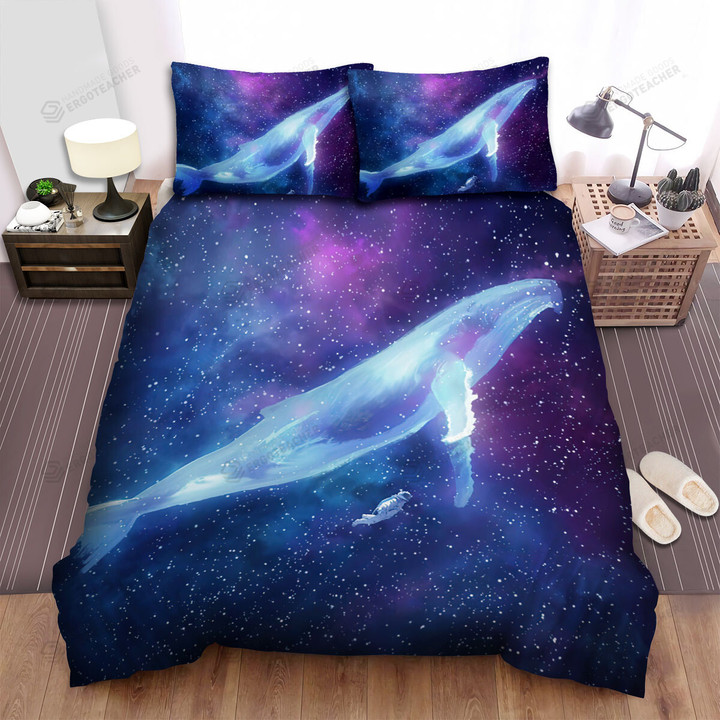 The Biggest Animal - The Whale Along The Astronaut Bed Sheets Spread Duvet Cover Bedding Sets