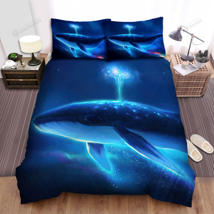 The Biggest Animal - The Whale Puffing Sparkle Dust Bed Sheets Spread Duvet Cover Bedding Sets