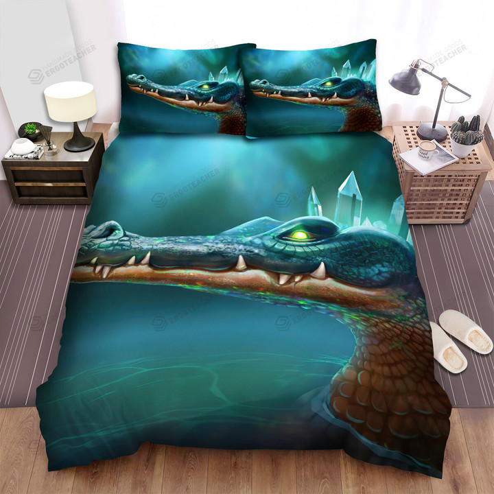 The Emerald Crocodile Art Bed Sheets Spread Duvet Cover Bedding Sets
