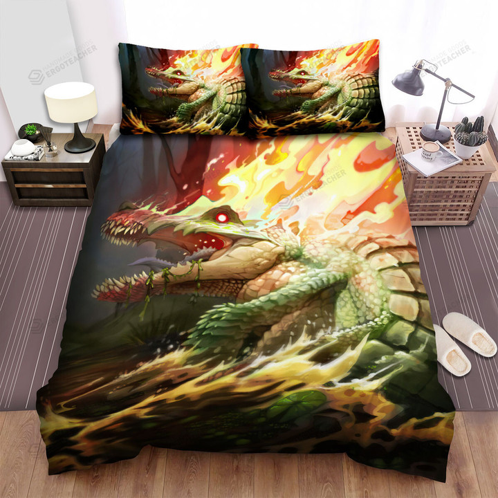 The Burning Crocodile Art Bed Sheets Spread Duvet Cover Bedding Sets