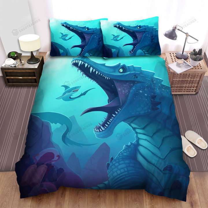 The Crocodile And The Small Shark Bed Sheets Spread Duvet Cover Bedding Sets