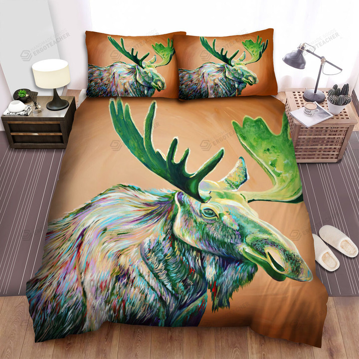 The Multicolor Moose Bed Sheets Spread Duvet Cover Bedding Sets