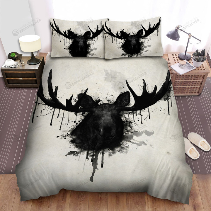 The Moose Head Art Bed Sheets Spread Duvet Cover Bedding Sets