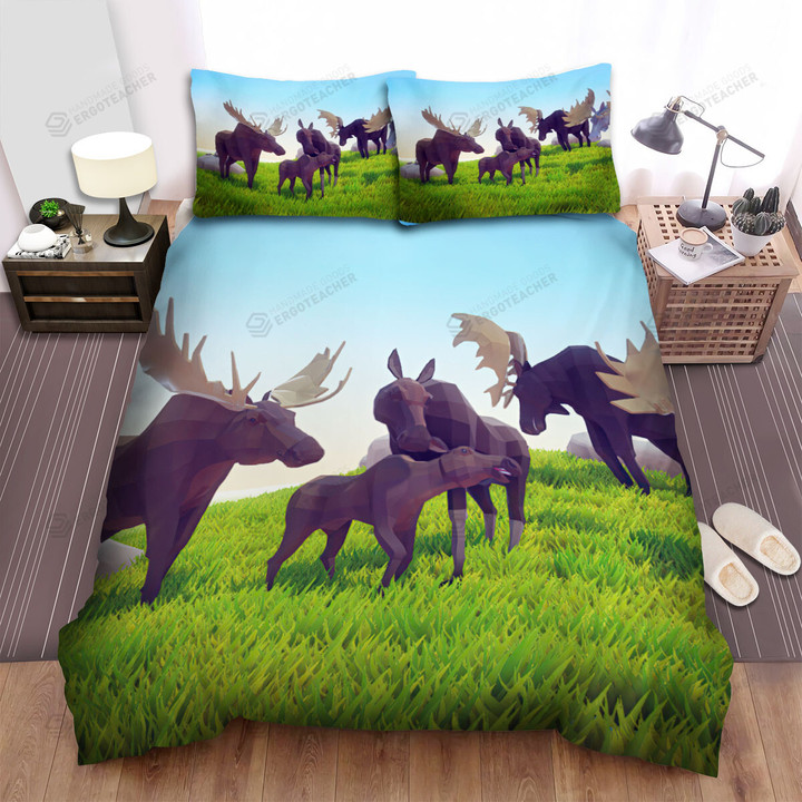 The Moose Herd 3d Art Bed Sheets Spread Duvet Cover Bedding Sets