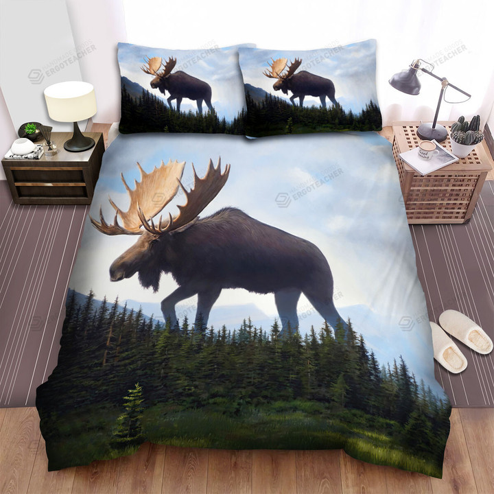 The Moose God Moving Bed Sheets Spread Duvet Cover Bedding Sets