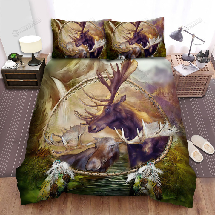 The Native American Moose Bed Sheets Spread Duvet Cover Bedding Sets