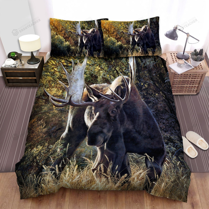 The Moose In The Nature Life Bed Sheets Spread Duvet Cover Bedding Sets