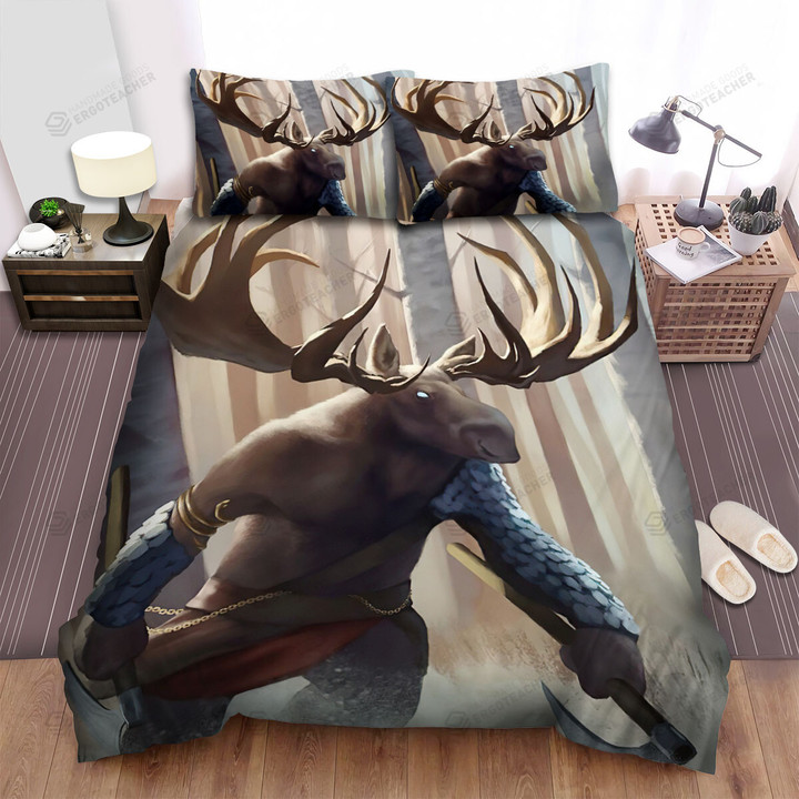 The Moose Man Coming Bed Sheets Spread Duvet Cover Bedding Sets