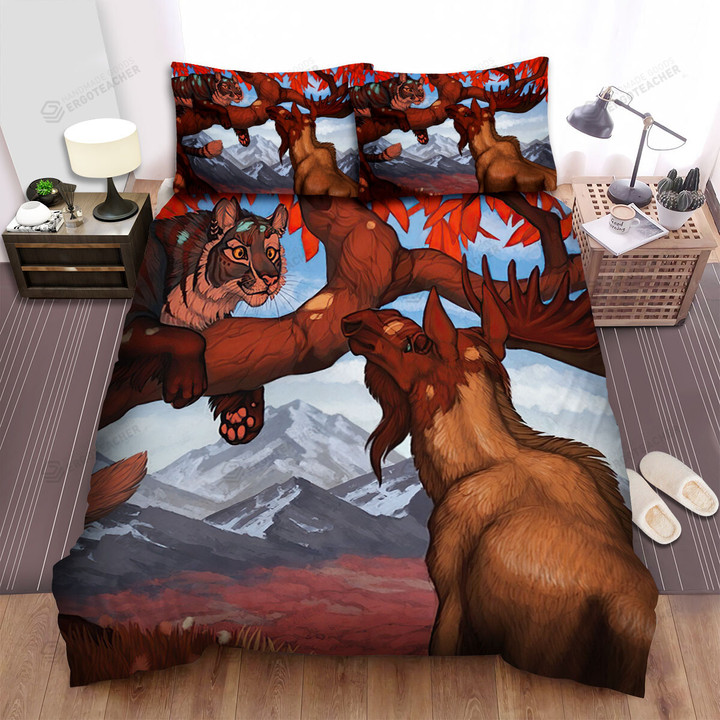 The Moose And The Tiger Bed Sheets Spread Duvet Cover Bedding Sets