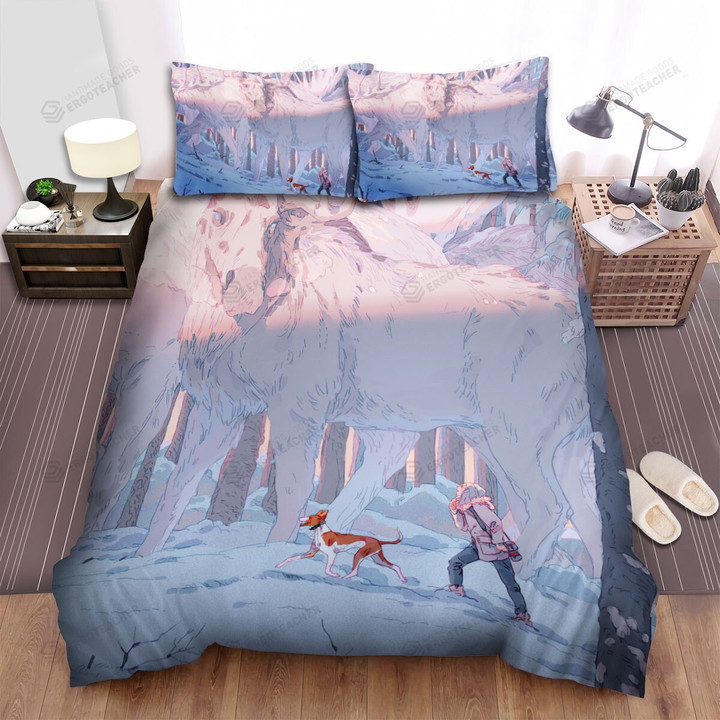 The White Giant Moose Bed Sheets Spread Duvet Cover Bedding Sets