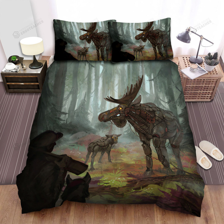 The Mechanic Moose Bed Sheets Spread Duvet Cover Bedding Sets