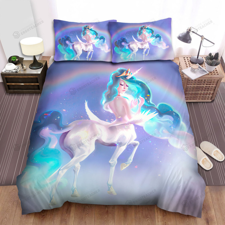Rainbow Centaur Princess Artwork Bed Sheets Spread Duvet Cover Bedding Sets