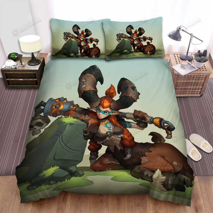 Viking Centaur Girl Digital Illustration Bed Sheets Spread Duvet Cover Bedding Sets