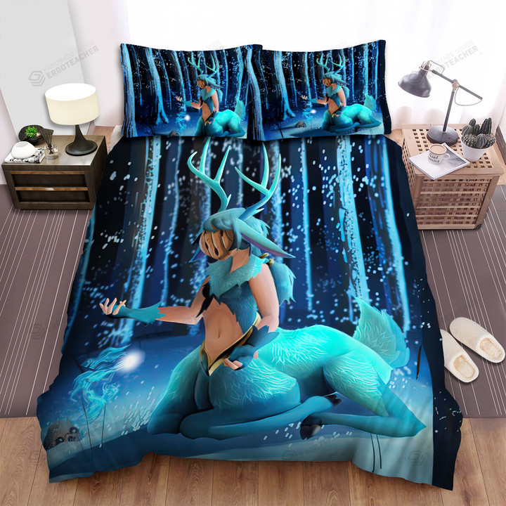 Winter Centaur In The Woods 3d Artwork Bed Sheets Spread Duvet Cover Bedding Sets